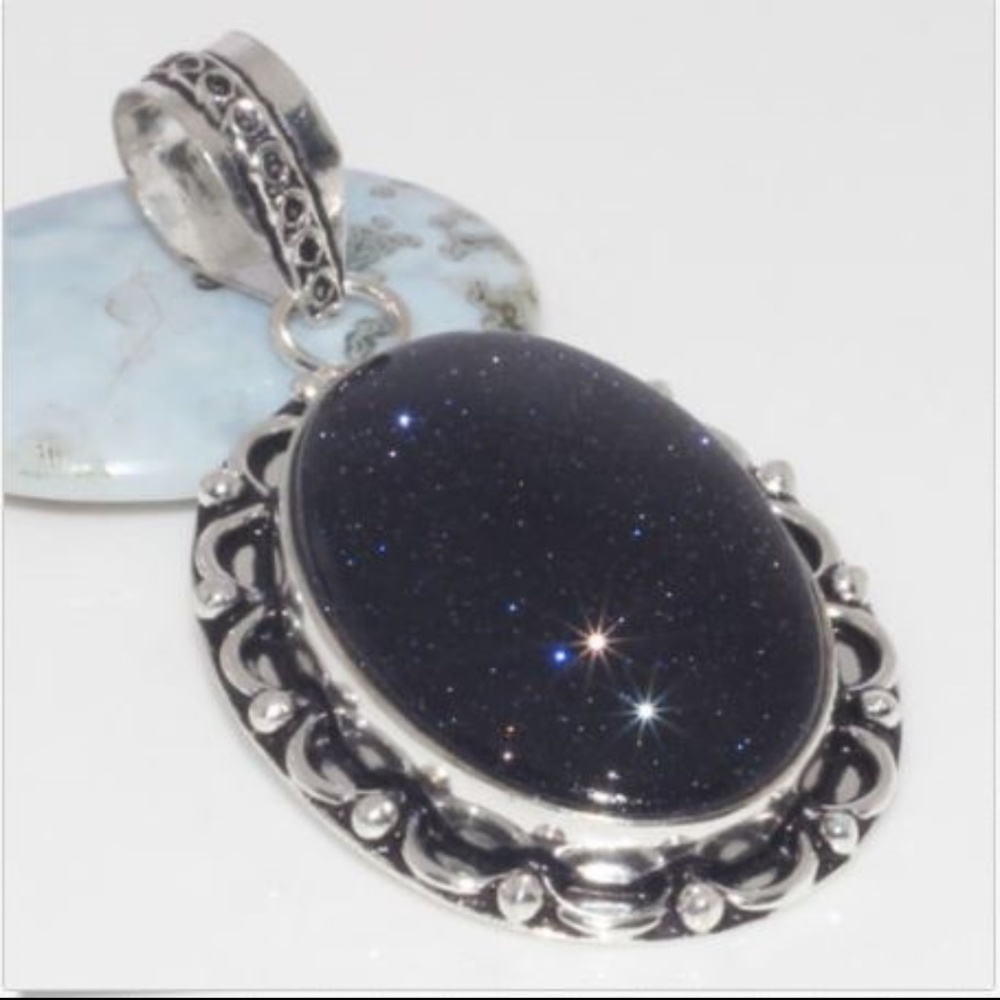 Dark Purple Sunstone Pendant